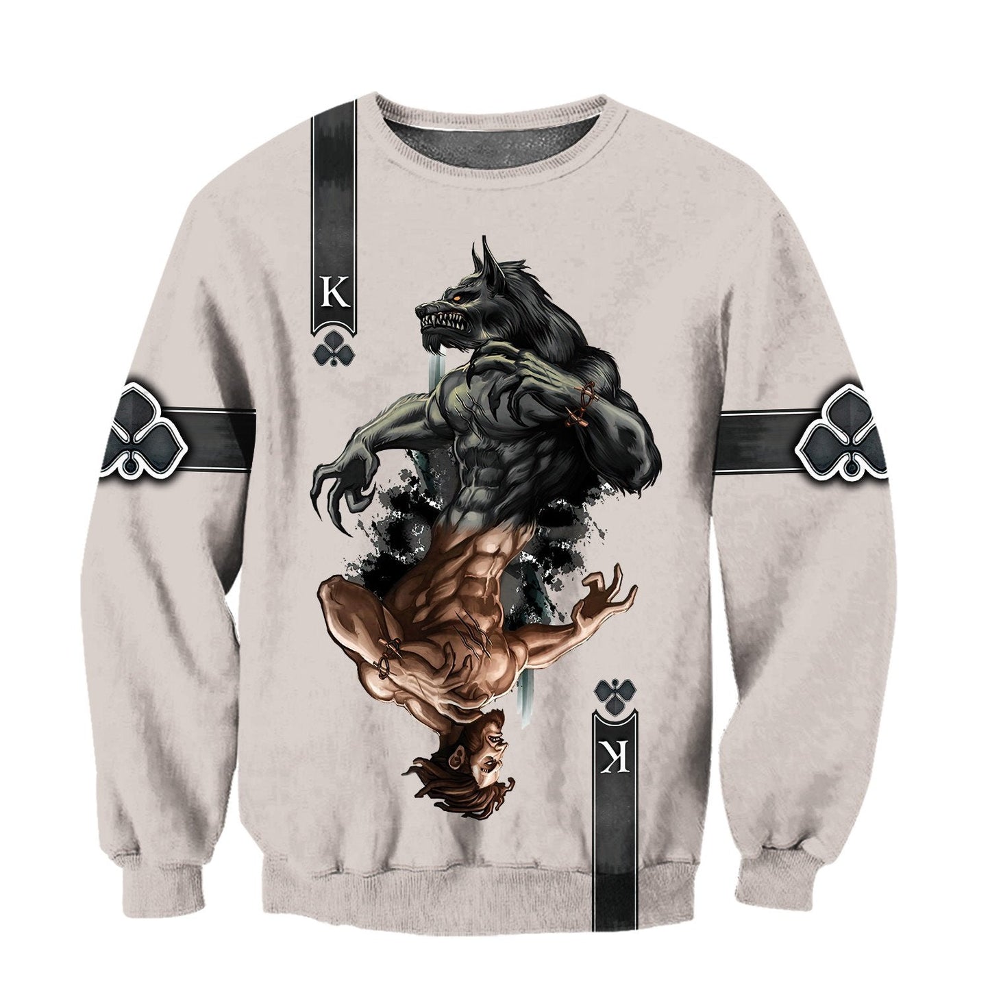 Wolf Ace Card 3D Over Printed Unisex Deluxe Hoodie Cloak ML