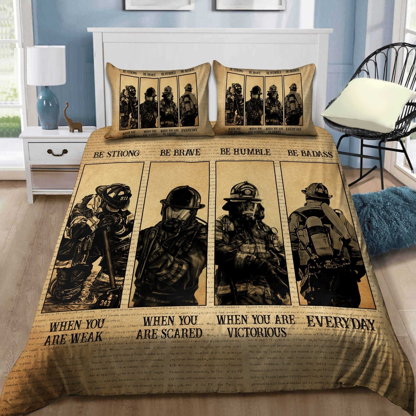 We Are Firefighters Bedding Set