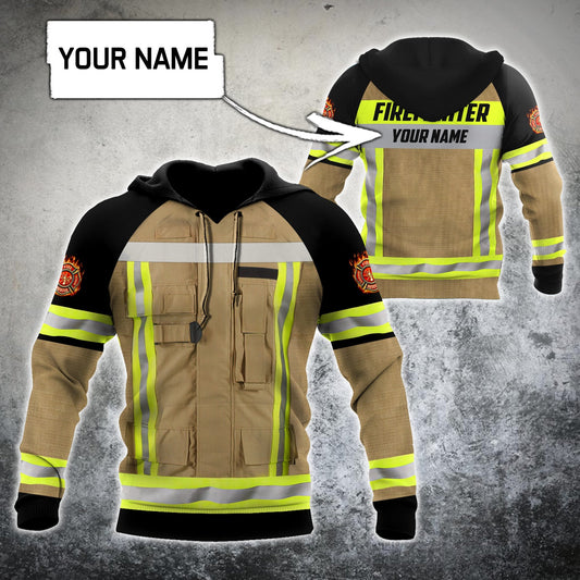 Customize Name Firefighter 3D All Over Printed Unisex Shirts