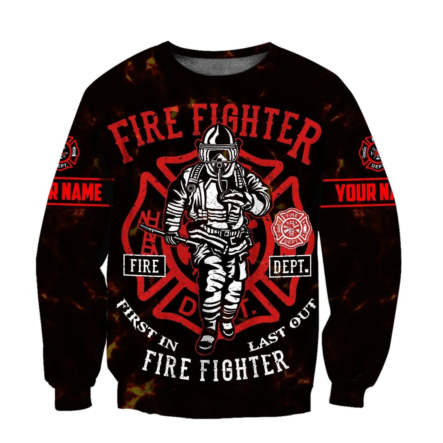 Customize Name Firefighter 3D All Over Printed Unisex Shirts