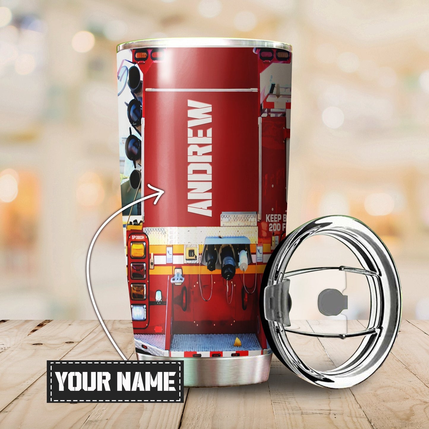 Customize Name Firefighter Steel Tumbler