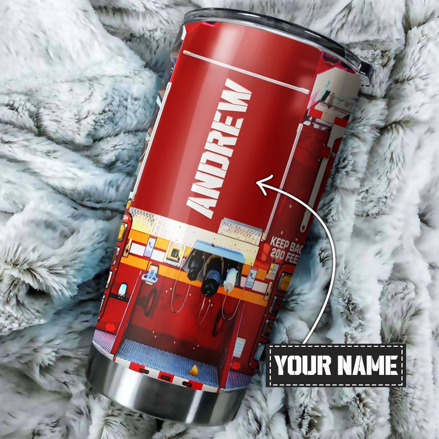 Customize Name Firefighter Steel Tumbler