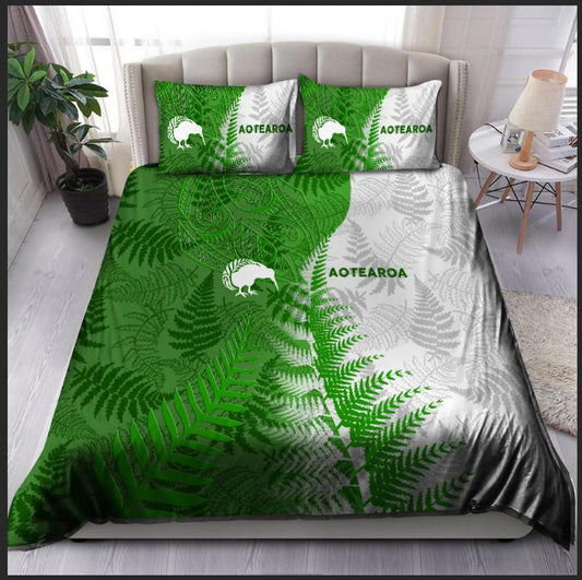 Aotearoa New Zealand Silver Fern Kiwi Classic 3D Bedding Set