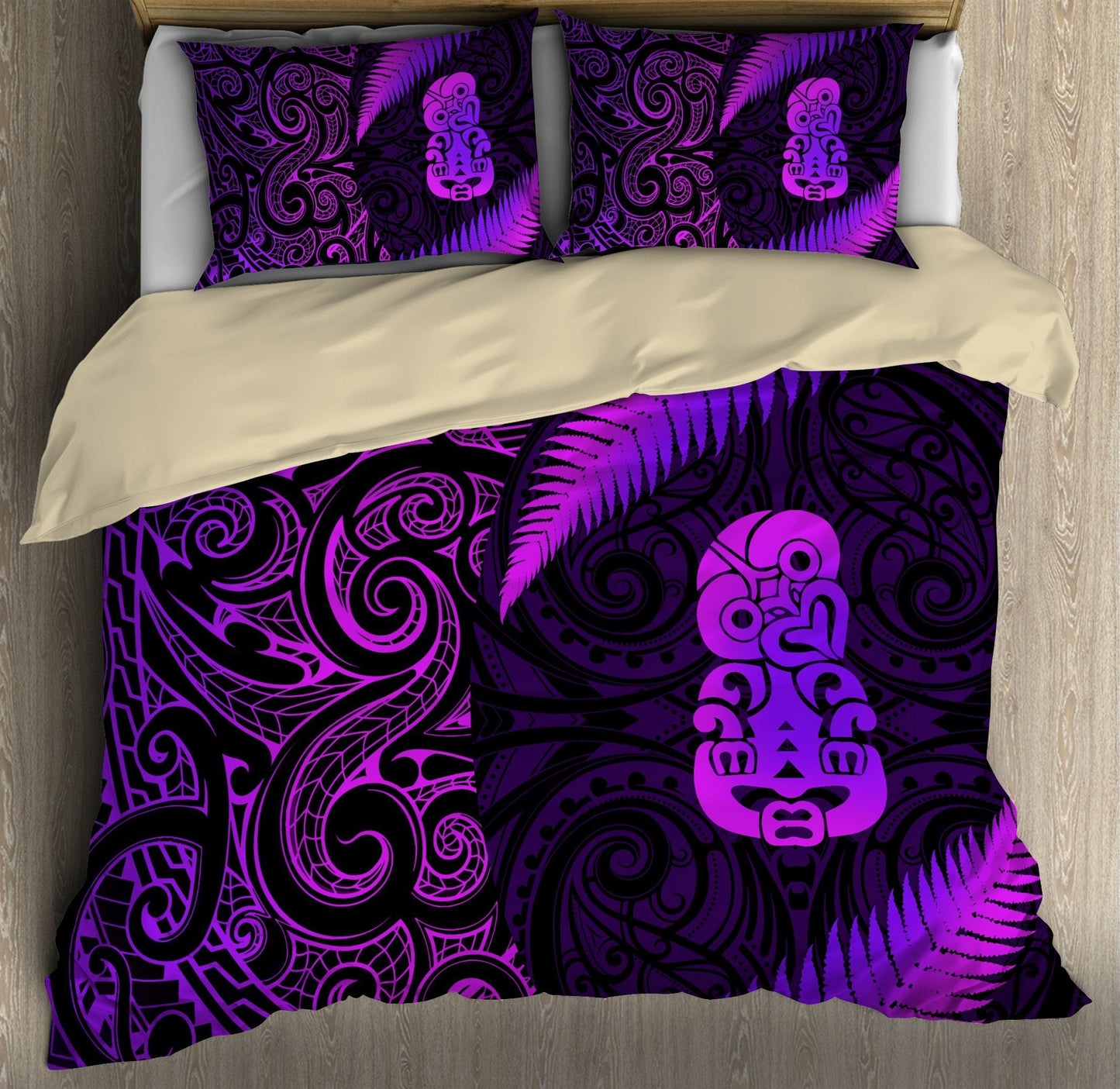 Aotearoa Bedding Set Manaia Silver Fern Purple ML