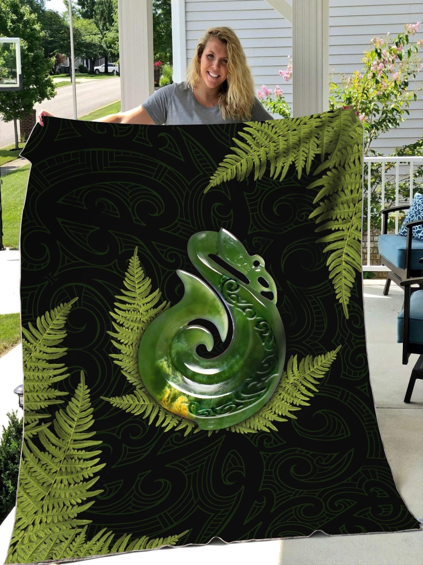 Aotearoa Bedding Set Manaia Silver Fern Paua Shell Painting Art Quilt ML