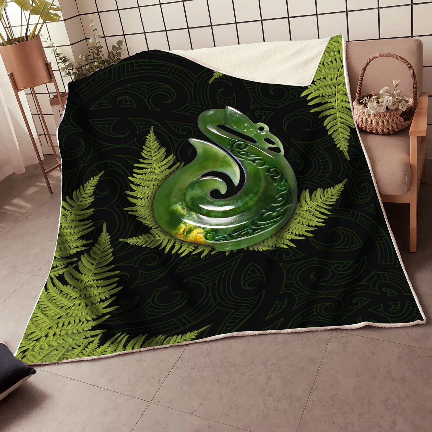 Aotearoa Bedding Set Manaia Silver Fern Paua Shell Painting Art Quilt ML