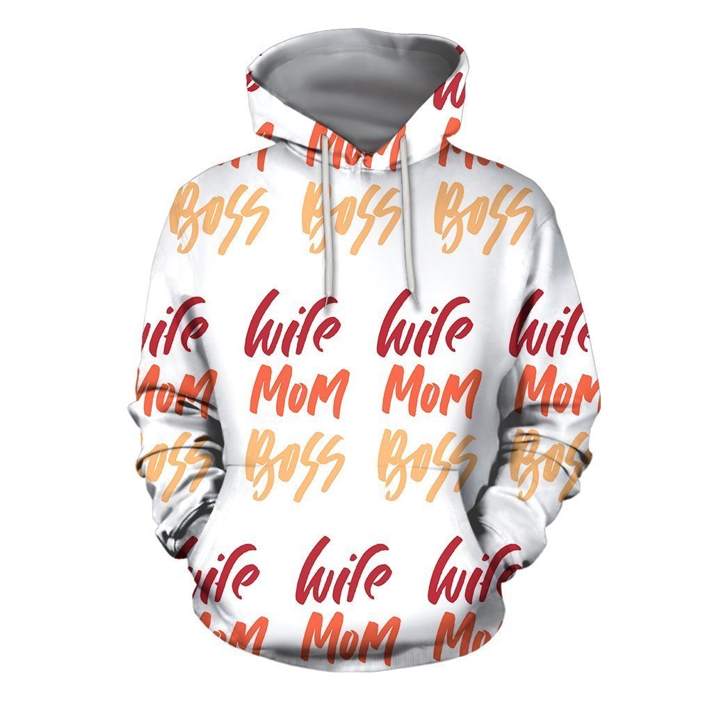 3D All Over Best Wife Mom Boss Hoodie - Amaze Style™-Apparel