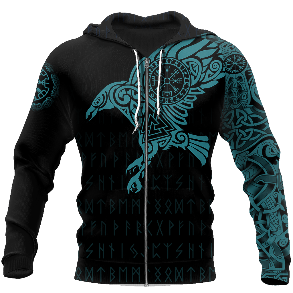 Vikings - The Raven of Odin Tattoo Green - Amaze Style™-Apparel