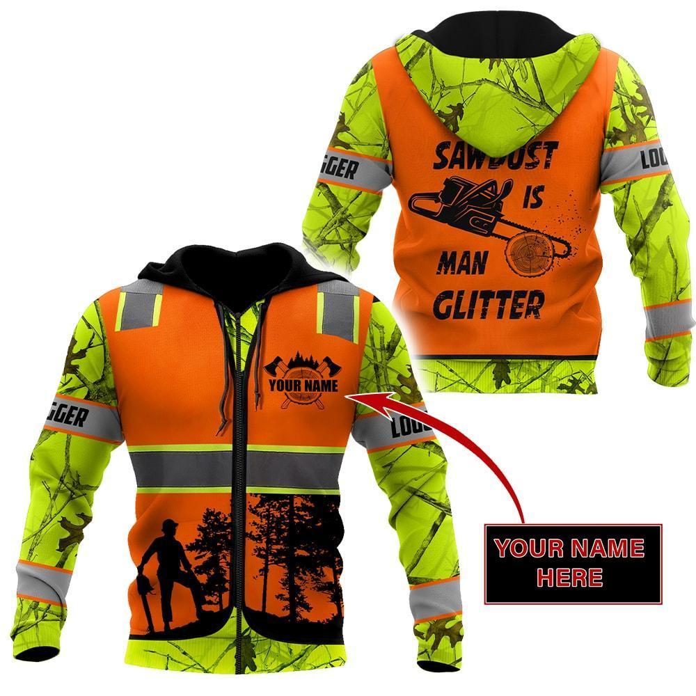 3D Chainsaw Logger Quotes Custom Name Unisex Shirts