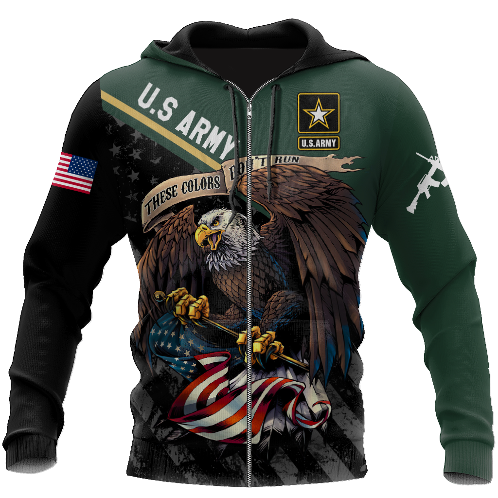 US Veteran Army Green 3D All Over Printed Shirts For Men And Women Proud Military
