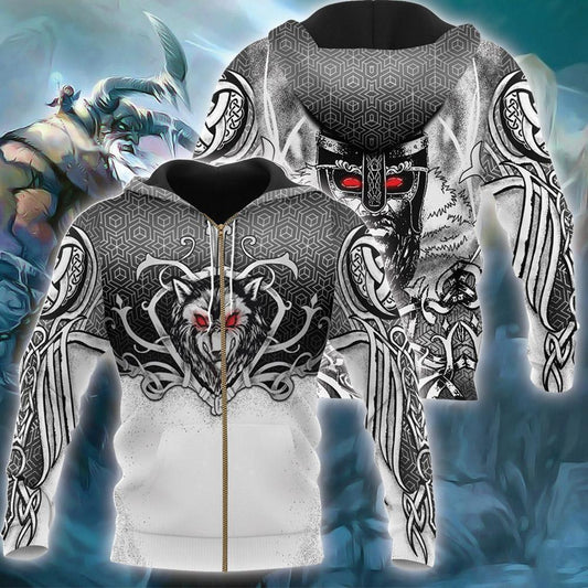 Viking Hoodie - Wolf And Guard - Amaze Style™-Apparel