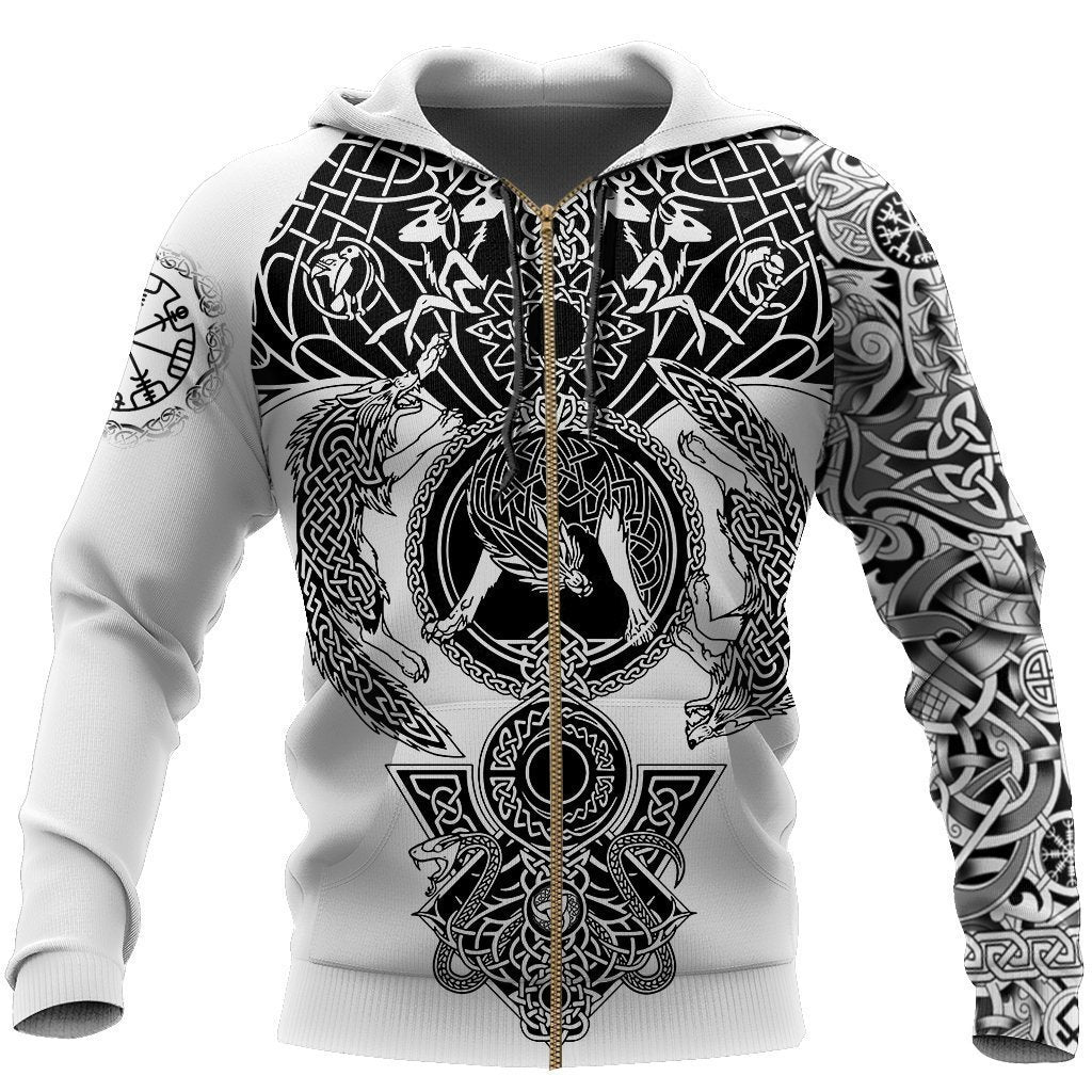 3D All Over Printed Viking Tattoo Hoodie - Amaze Style™-Apparel