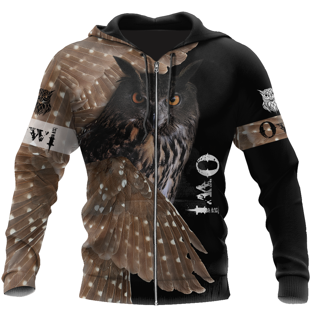 Beautiful All Over Printed Owl Hoodie TR19082003-MEI