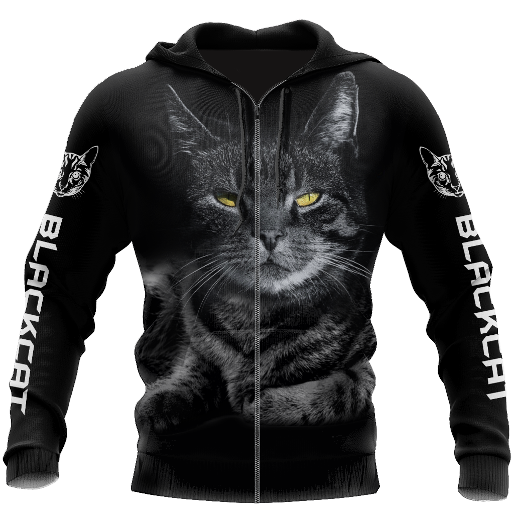 Black cat cover 3D printed shirts for men and women