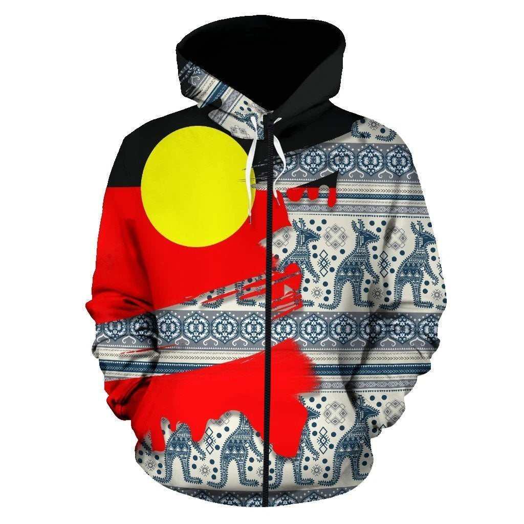 Australia Koori Kangaroo Pattern Aboriginal Flag All Over Print Hoodies HC - Amaze Style™-Apparel