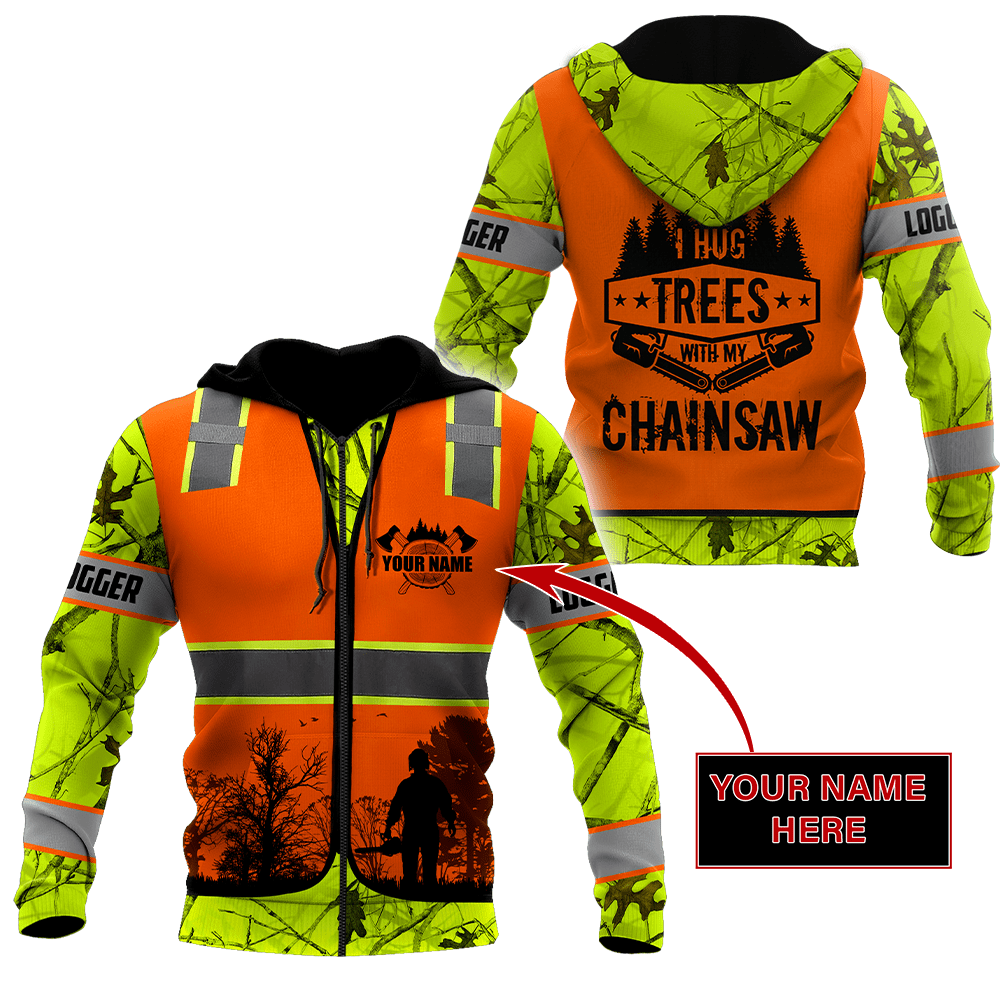 3D Chainsaw Logger Custom Name Unisex Shirts
